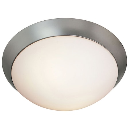 Cobalt, LED Flush Mount, Brushed Steel Finish, Opal Glass